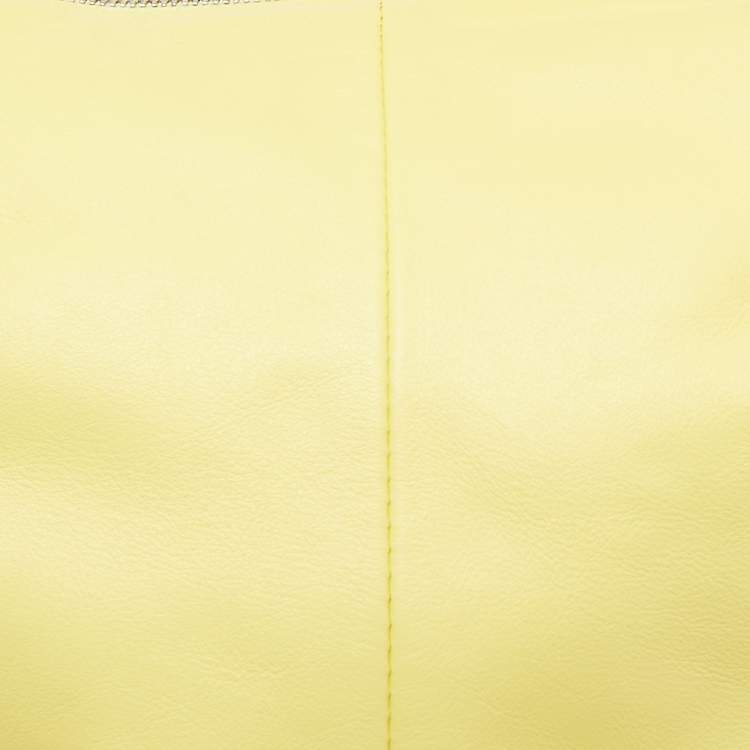 Pre Owned Bottega Veneta Yellow Leather Mini Double Knot Bag