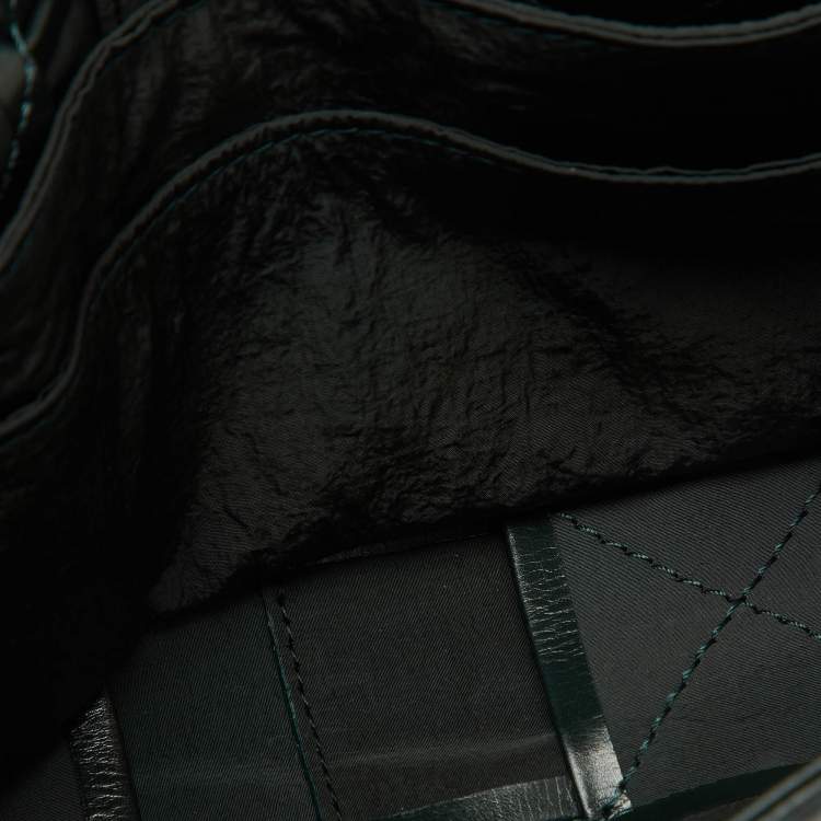 Pre Owned Bottega Veneta Dark Green Leather Cassette Belt Bag