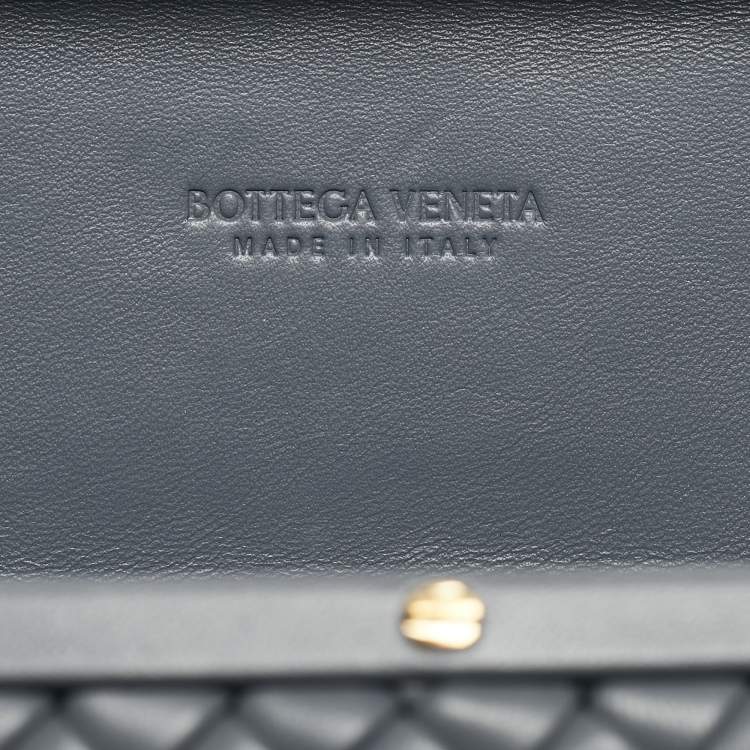 Pre Owned Bottega Veneta Grey Intrecciato Leather Knot Clutch