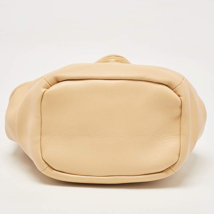 Pre Owned Bottega Veneta Beige Leather Beak Shoulder Bag