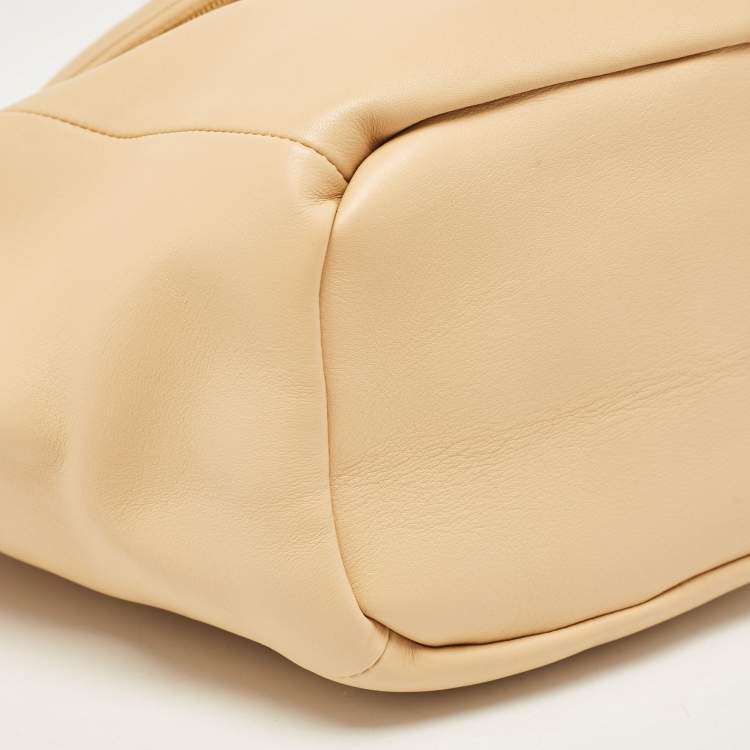 Pre Owned Bottega Veneta Beige Leather Beak Shoulder Bag