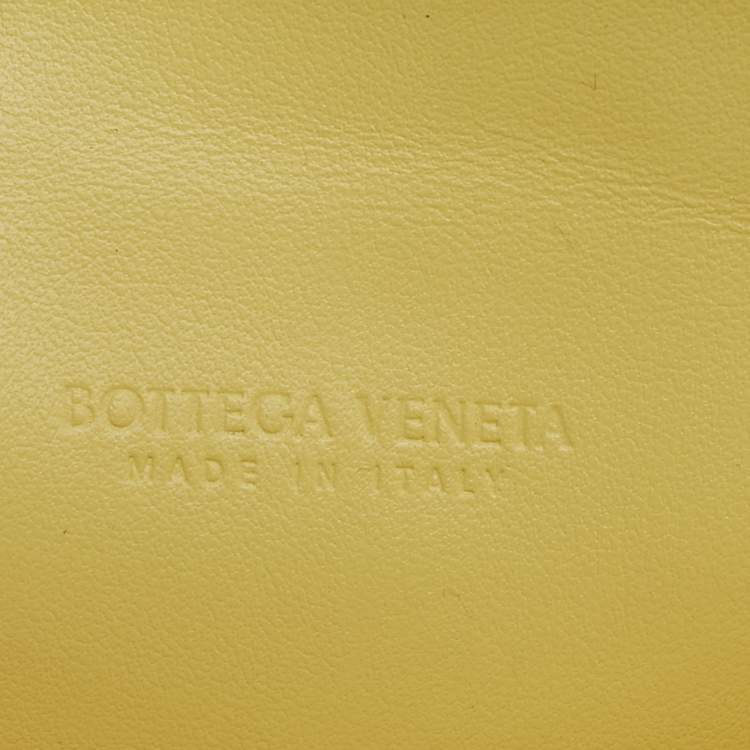 Pre Owned Bottega Veneta Yellow Intrecciato Leather Cassette Card Case
