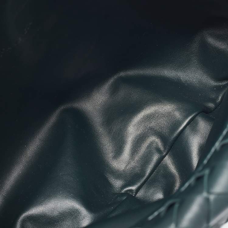 Pre Owned Bottega Veneta Dark Green Intrecciato Leather Small Jodie Hobo