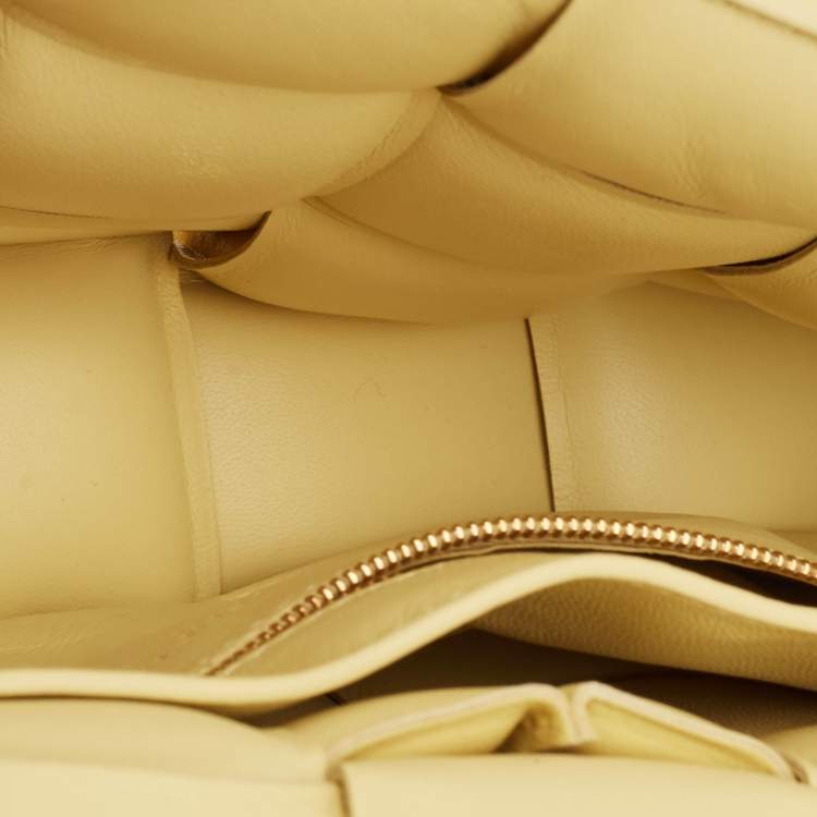 Pre Owned Bottega Veneta Yellow Padded Leather Chain Cassette Shoulder Bag