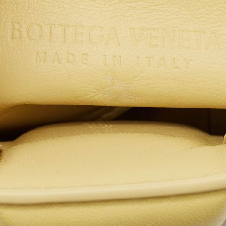 Pre Owned Bottega Veneta Yellow Padded Leather Chain Cassette Shoulder Bag