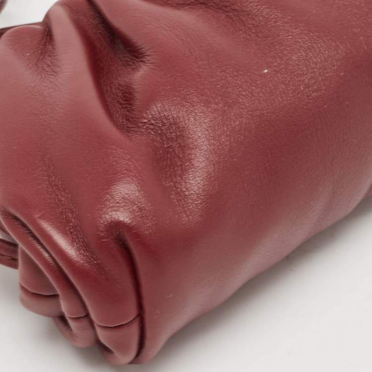 Pre Owned Bottega Veneta Burgundy Leather Extra Mini The Pouch