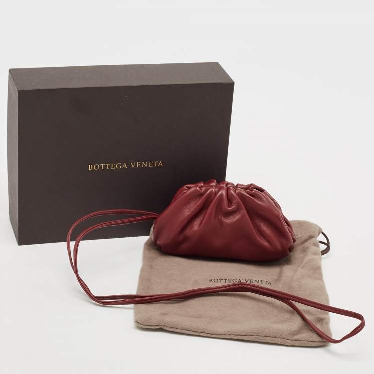Pre Owned Bottega Veneta Burgundy Leather Extra Mini The Pouch