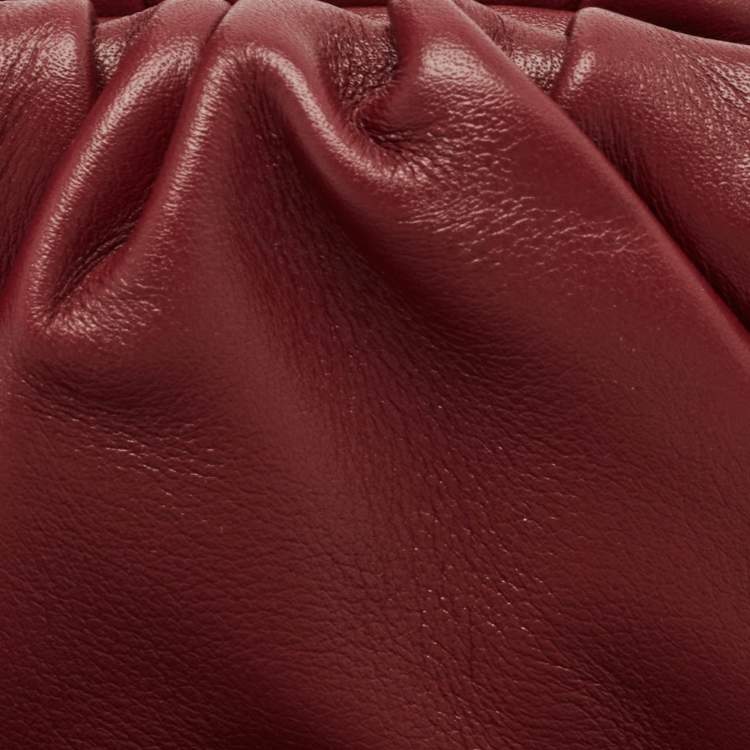 Pre Owned Bottega Veneta Burgundy Leather Extra Mini The Pouch