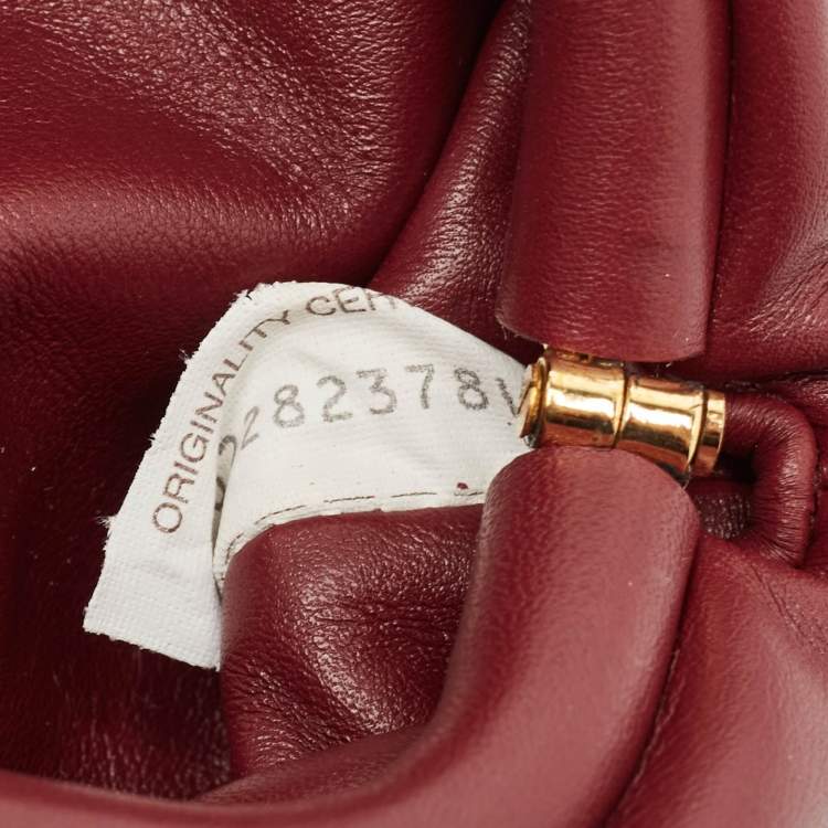 Pre Owned Bottega Veneta Burgundy Leather Extra Mini The Pouch