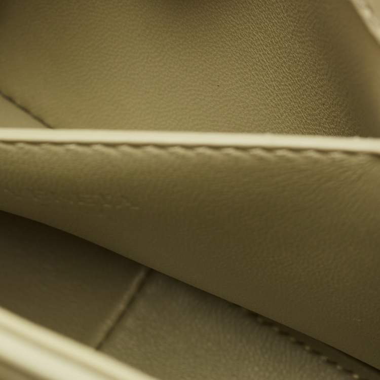Pre Owned Bottega Veneta Travertine Leather Mini Desiree Crossbody Bag
