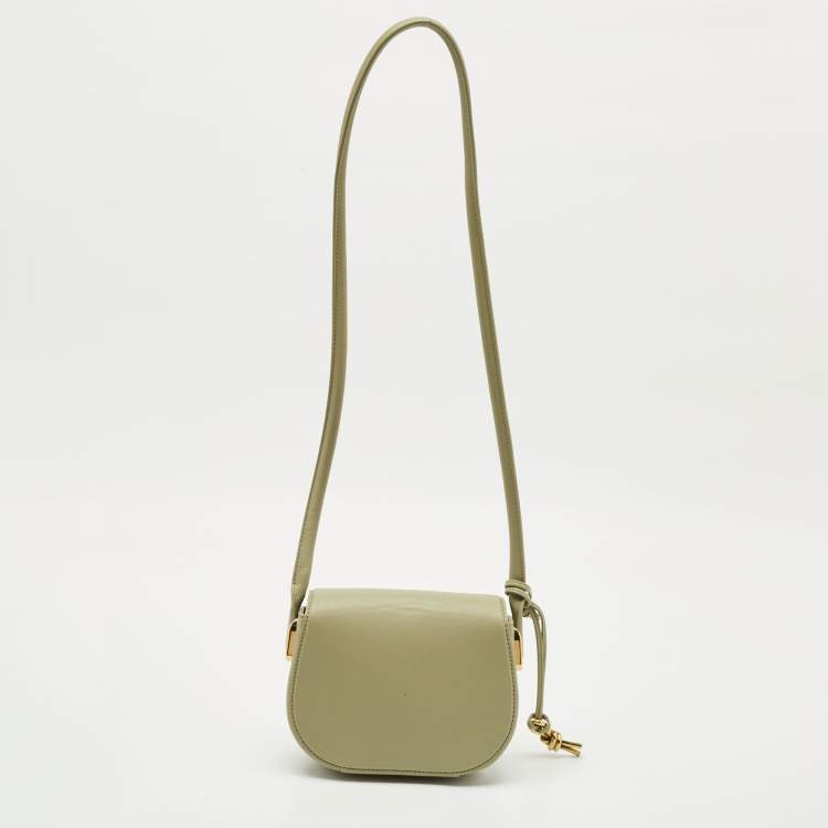 Pre Owned Bottega Veneta Travertine Leather Mini Desiree Crossbody Bag