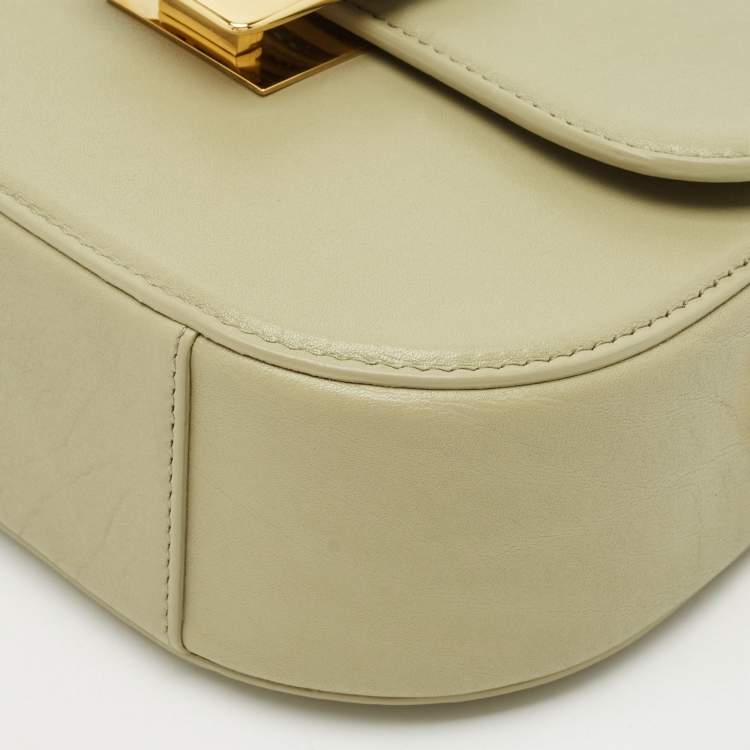 Pre Owned Bottega Veneta Travertine Leather Mini Desiree Crossbody Bag