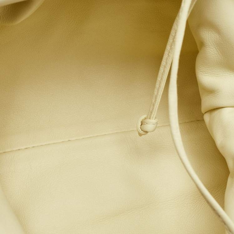 Pre Owned Bottega Veneta Light Yellow Leather Mini The Pouch Bag