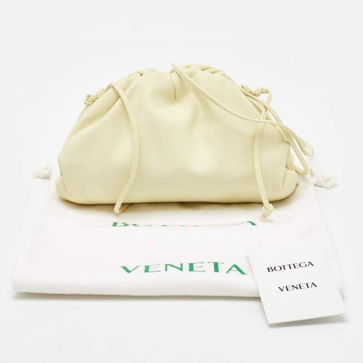 Pre Owned Bottega Veneta Light Yellow Leather Mini The Pouch Bag