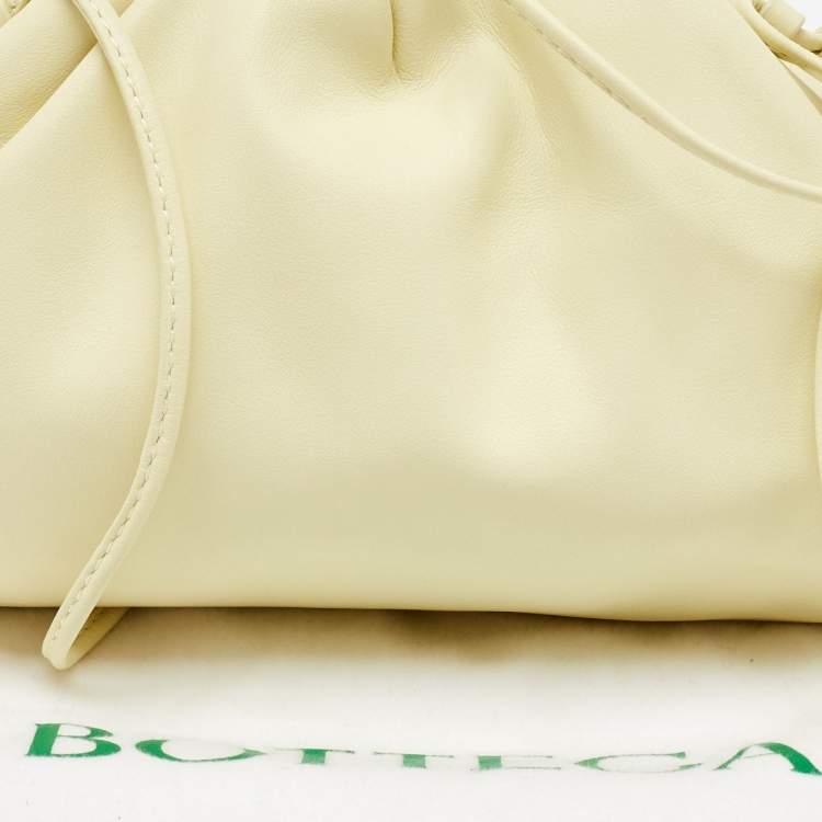 Pre Owned Bottega Veneta Light Yellow Leather Mini The Pouch Bag