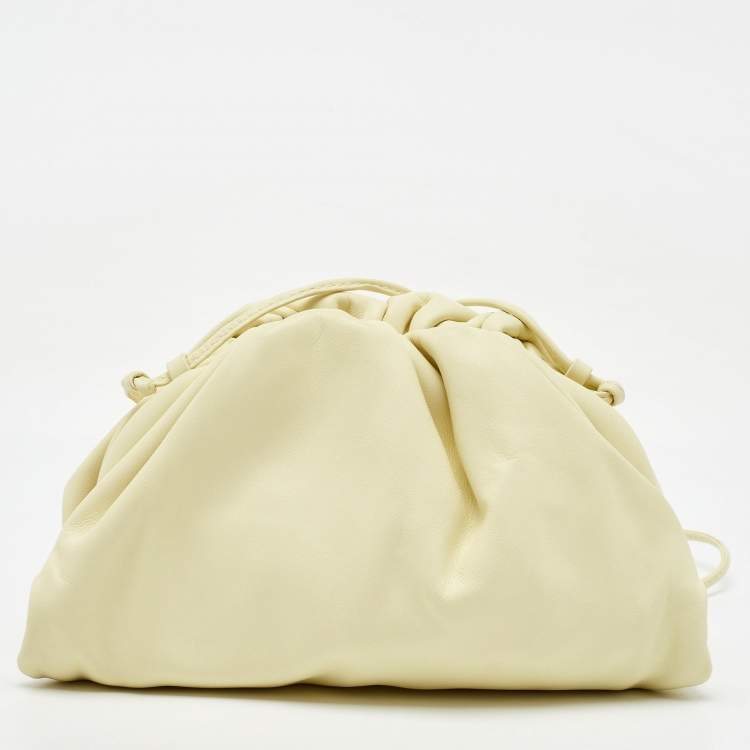 Pre Owned Bottega Veneta Light Yellow Leather Mini The Pouch Bag