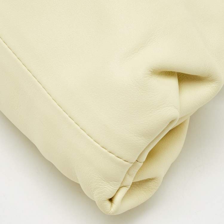 Pre Owned Bottega Veneta Light Yellow Leather Mini The Pouch Bag