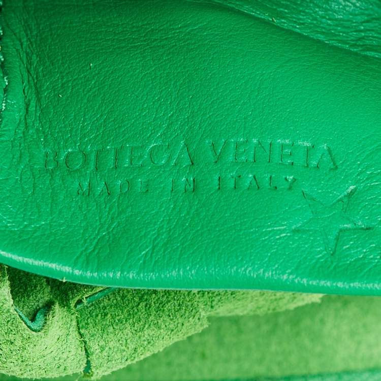 Pre Owned Bottega Veneta Green Intrecciato Leather Duo Shoulder Bag