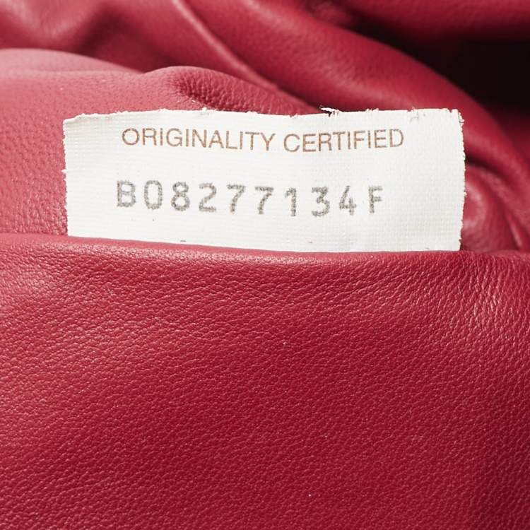 Pre Owned Bottega Veneta Red Intrecciato Leather Mini The Pouch Clutch