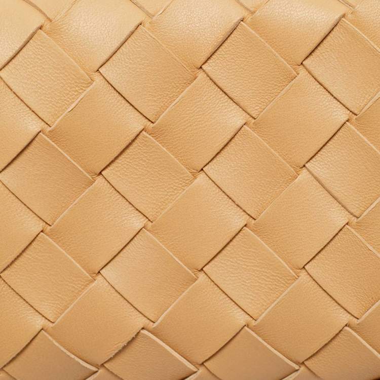 Pre Owned Bottega Veneta Almond Intrecciato Leather Candy Loop Crossbody Bag