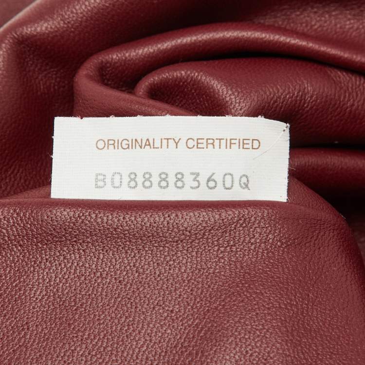 Pre Owned Bottega Veneta Burgundy Intrecciato Leather Teen Pouch Clutch