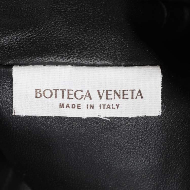 Pre Owned Bottega Veneta Black Intrecciato Leather Mini The Pouch Bag