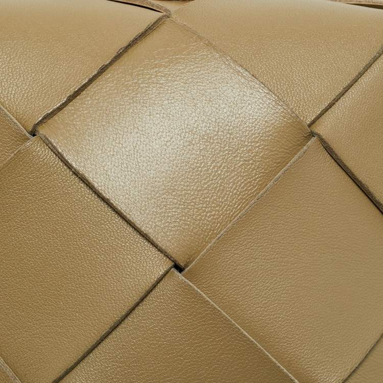 Pre Owned Bottega Veneta Khaki Green Intrecciato Leather Mini Cassette Camera Bag