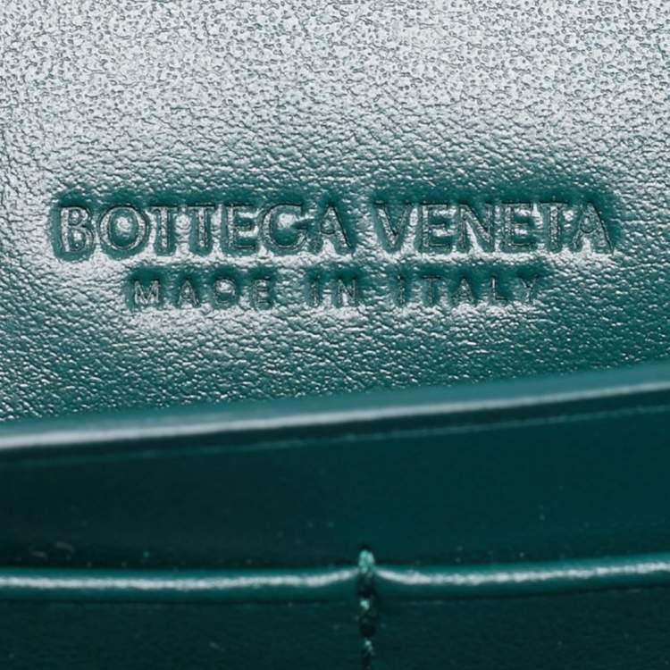Pre Owned Bottega Veneta Green Intrecciato Leather Medium Andiamo Clutch