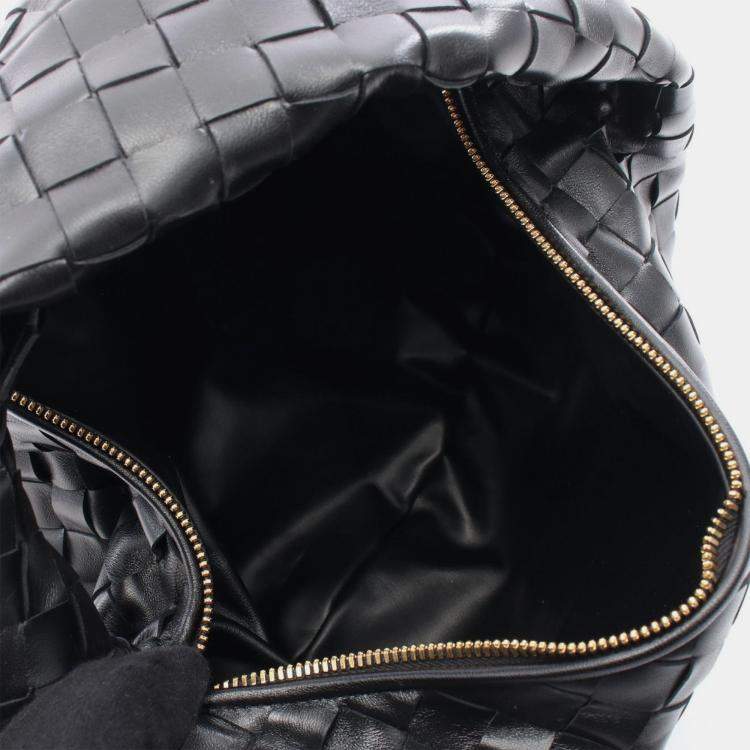 Pre Owned Bottega Veneta Teen Jodie Black Leather Handbag