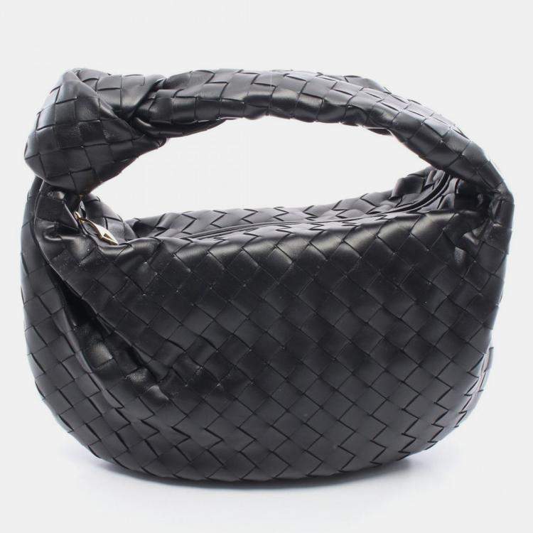 Pre Owned Bottega Veneta Teen Jodie Black Leather Handbag