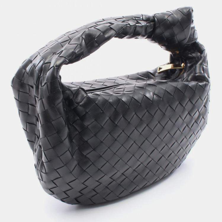 Pre Owned Bottega Veneta Teen Jodie Black Leather Handbag