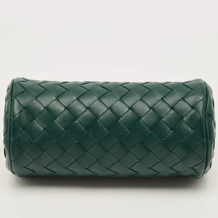 مملوكة مسبقًا Bottega Veneta Barrel Mini Green Intrecciato Leather Crossbody Bag