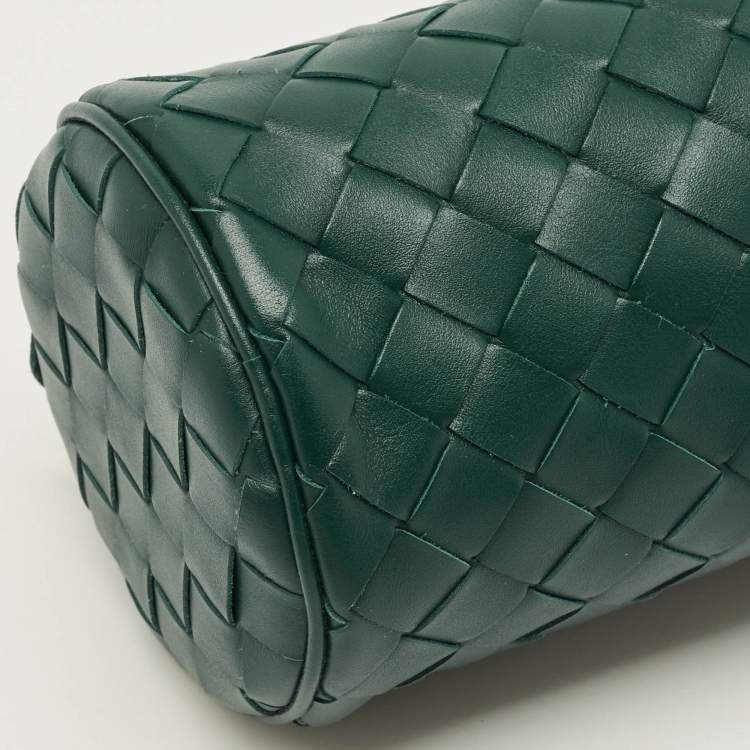 مملوكة مسبقًا Bottega Veneta Barrel Mini Green Intrecciato Leather Crossbody Bag