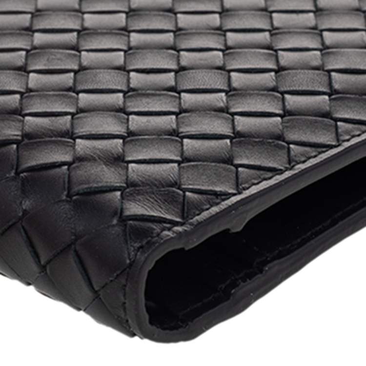 Pre Owned Bottega Veneta Black Intrecciato Leather Bifold Wallet