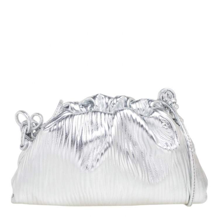 Bottega Veneta Silver Leather Mini Pouch Bag Bottega Veneta | The Luxury  Closet