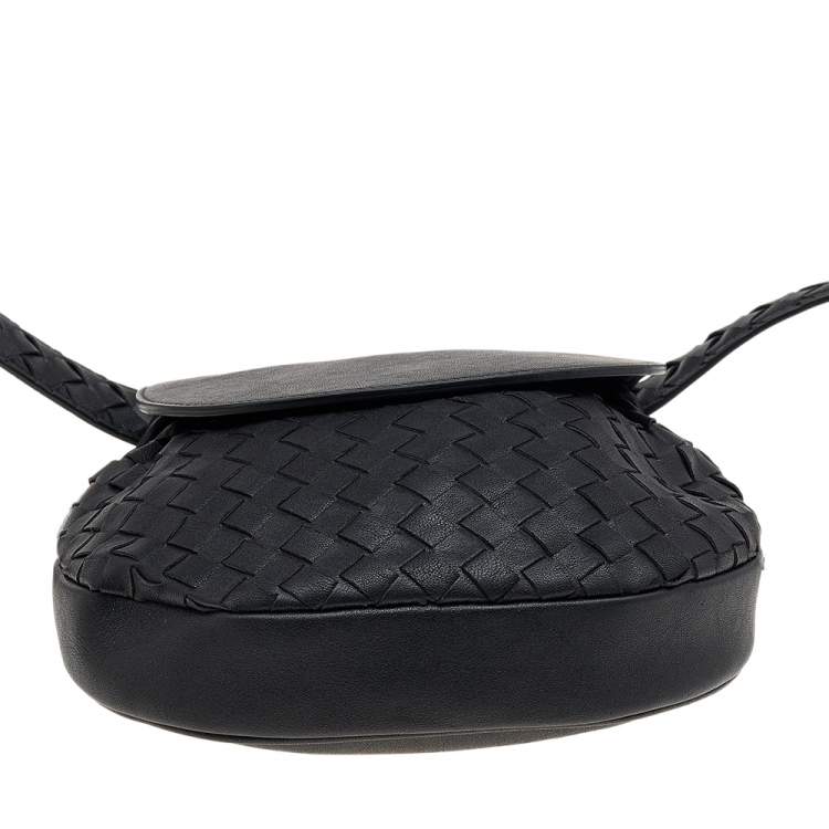 مملوكة مسبقًا Bottega Veneta Black Intrecciato Leather Belt Bag