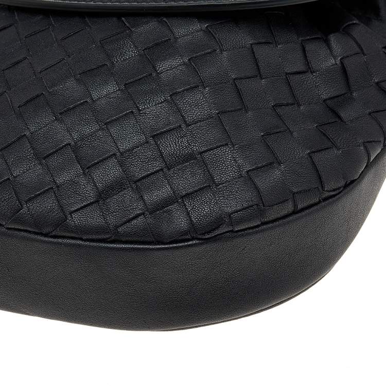 مملوكة مسبقًا Bottega Veneta Black Intrecciato Leather Belt Bag