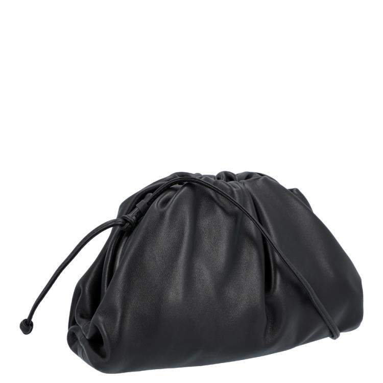 Bottega Veneta Black Calfskin Leather Mini Clutch Bag