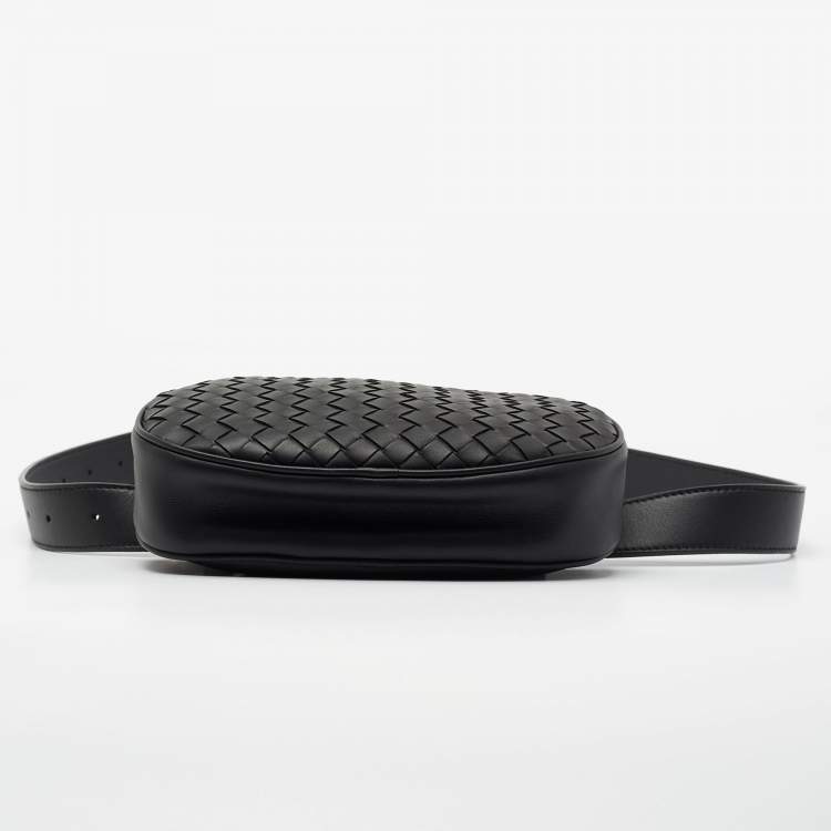 مملوكة مسبقًا Bottega Veneta Black Intrecciato Leather Belt Bag