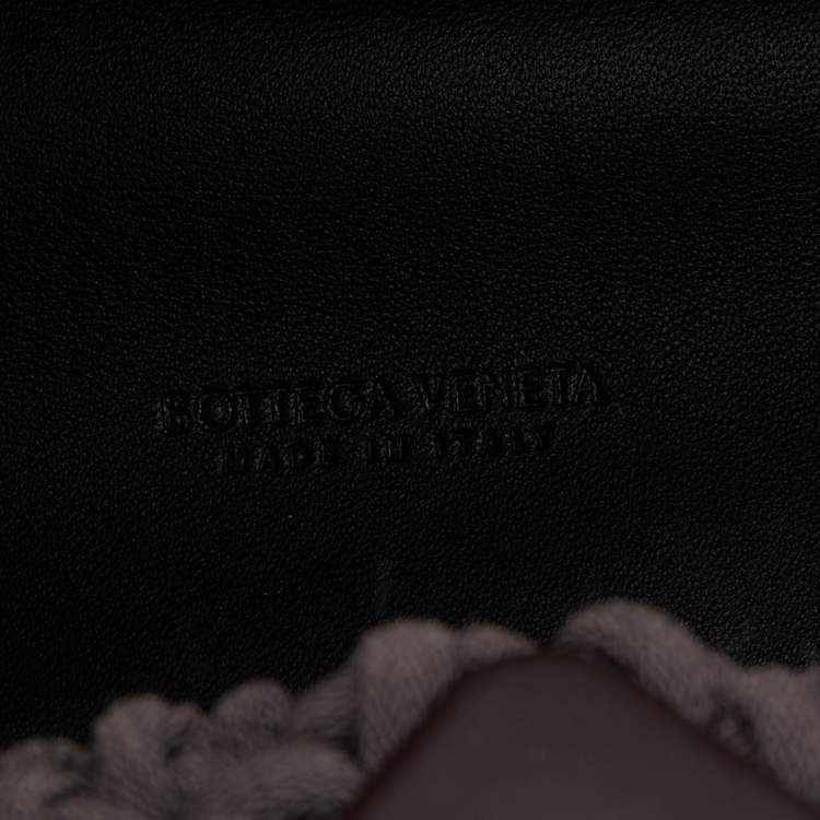 Pre Owned Bottega Veneta Dark Brown Intrecciato Macrame Point Shoulder Bag