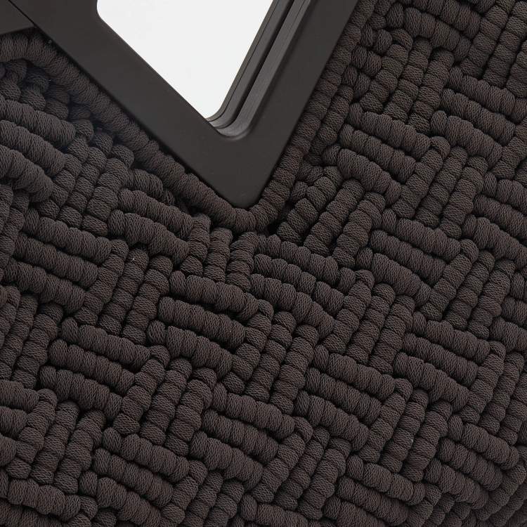 Pre Owned Bottega Veneta Dark Brown Intrecciato Macrame Point Shoulder Bag