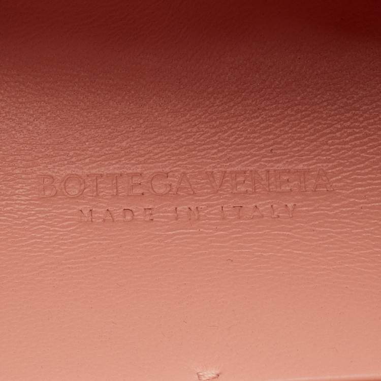Pre Owned Bottega Veneta Peach Intrecciato Leather Point Shoulder Bag