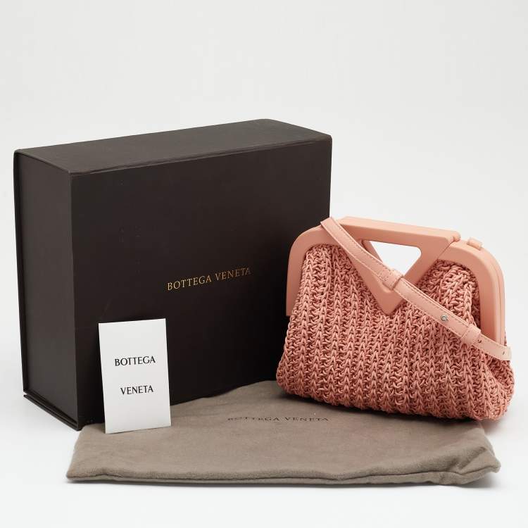 Pre Owned Bottega Veneta Peach Intrecciato Leather Point Shoulder Bag