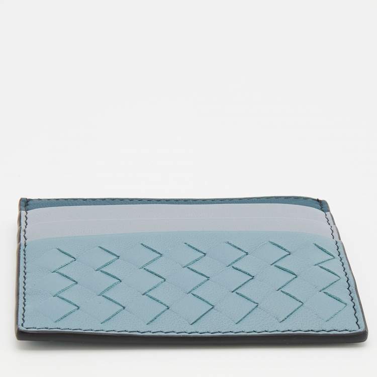 Pre Owned Bottega Veneta Multicolor Intrecciato Leather Card Holder