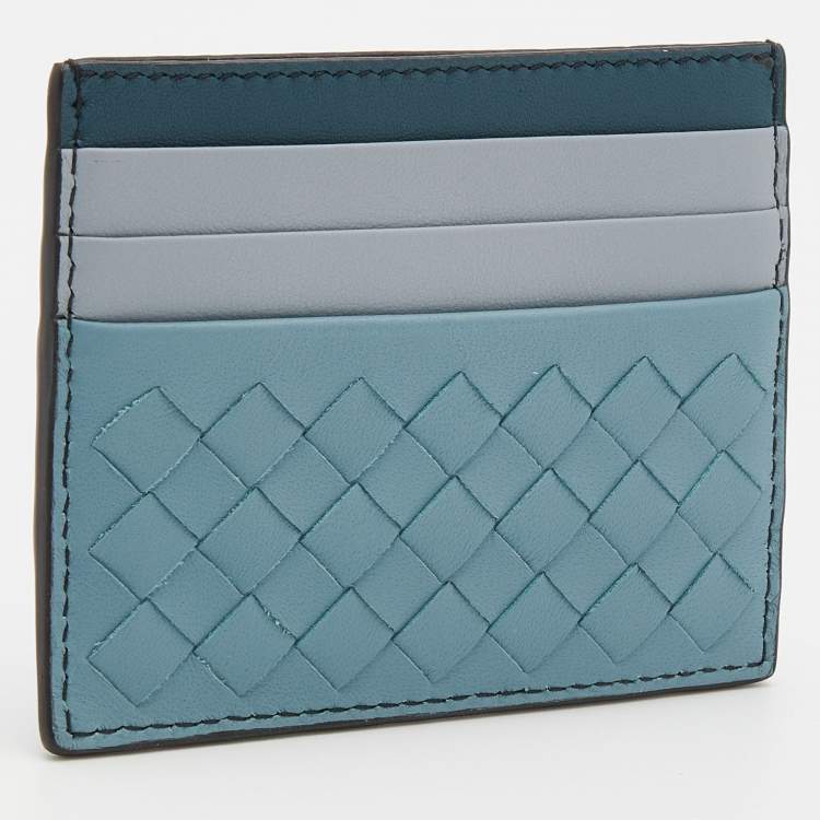 Pre Owned Bottega Veneta Multicolor Intrecciato Leather Card Holder