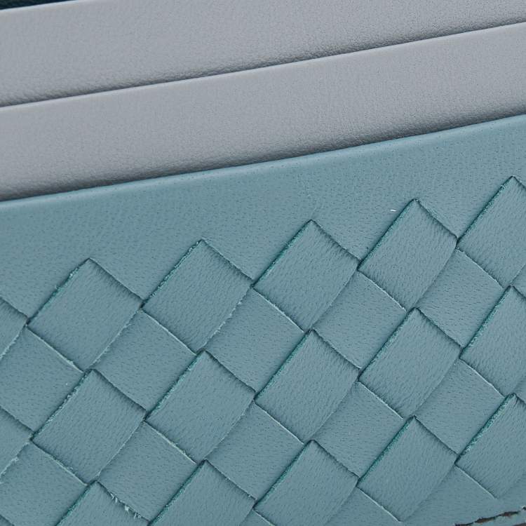 Pre Owned Bottega Veneta Multicolor Intrecciato Leather Card Holder