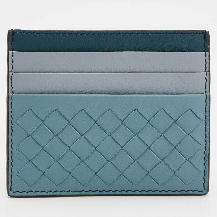 Pre Owned Bottega Veneta Multicolor Intrecciato Leather Card Holder
