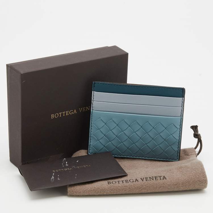 Pre Owned Bottega Veneta Multicolor Intrecciato Leather Card Holder
