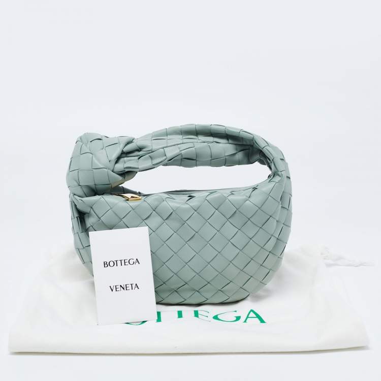 Pre Owned Bottega Veneta New Sauge Intrecciato Leather Mini Jodie Hobo