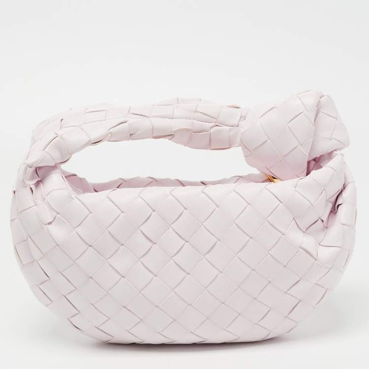Pre Owned Bottega Veneta Blush Pink Intrecciato Leather Mini Jodie Hobo
